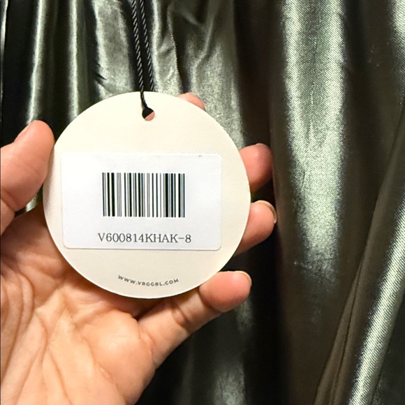 VRG GRL Olive Green Strapless Maxi Dress size small - Picture 3 of 7